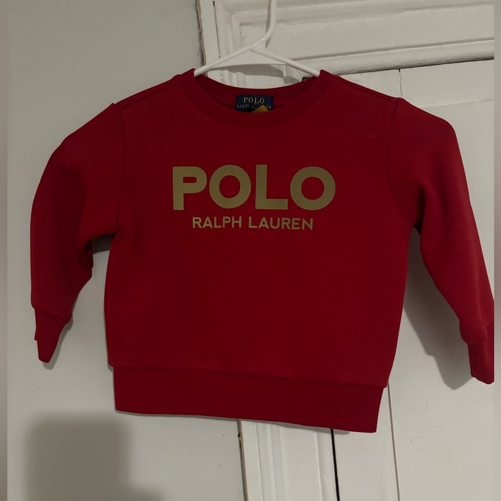 Ralph Lauren polo sweatshirt Toddler boys Red, gold 2T Like New